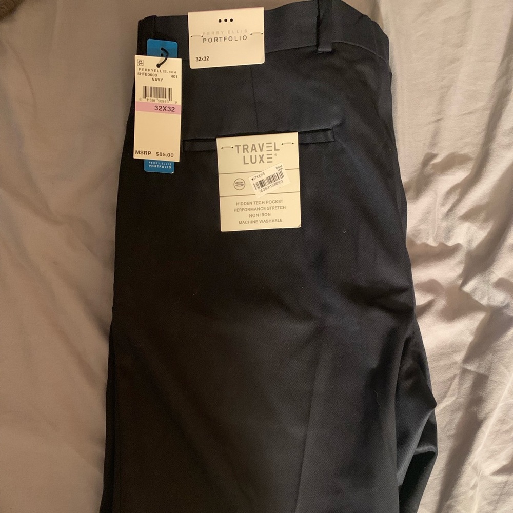 Navy, Slim Fit Dress Pants - Picture 2 of 2